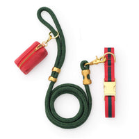 Noel Striped Webbing Collar Walk Set from The Foggy Dog