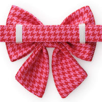 Pink and Red Houndstooth Lady Dog Bow from The Foggy Dog