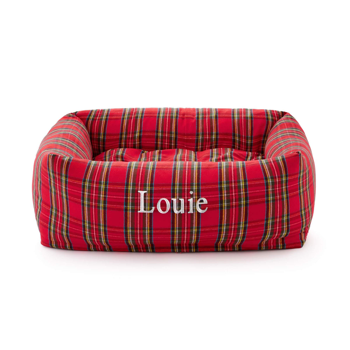 Tartan Plaid Flannel Bolster Dog Bed from The Foggy Dog