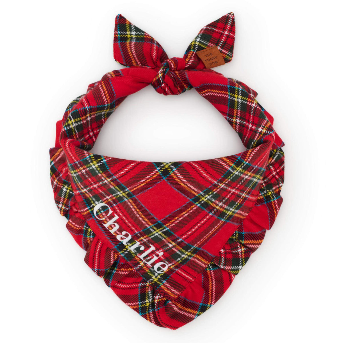 Tartan Plaid Flannel Ruffled Dog Bandana from The Foggy Dog