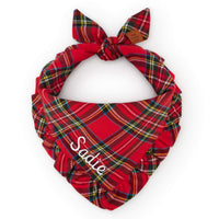 Tartan Plaid Flannel Ruffled Dog Bandana from The Foggy Dog