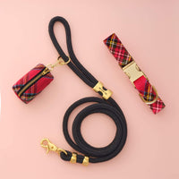 Tartan Plaid Flannel Collar Walk Set from The Foggy Dog