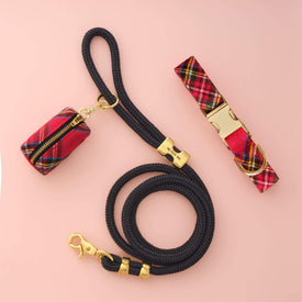 Tartan Plaid Flannel Collar Walk Set from The Foggy Dog
