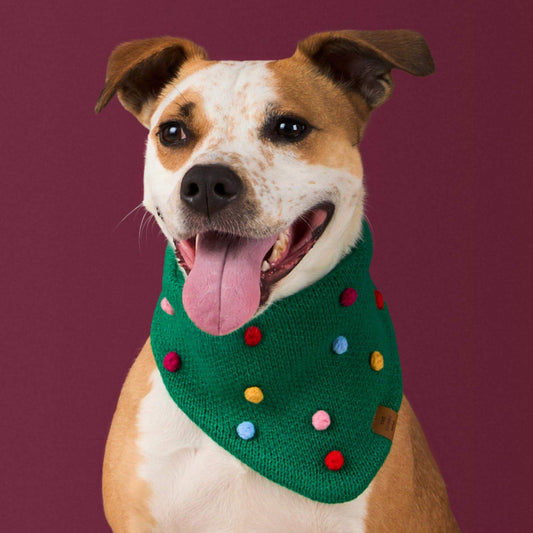 Holiday Bobble Knit Dog Bandana view 2