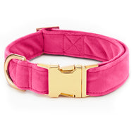 Hot Pink Velvet Dog Collar from The Foggy Dog
