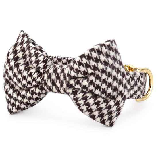 Houndstooth Flannel Bow Tie Collar