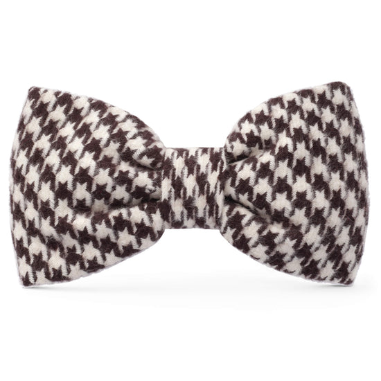 Houndstooth Flannel Dog Bow Tie