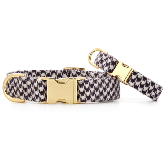 Houndstooth Flannel Dog Collar