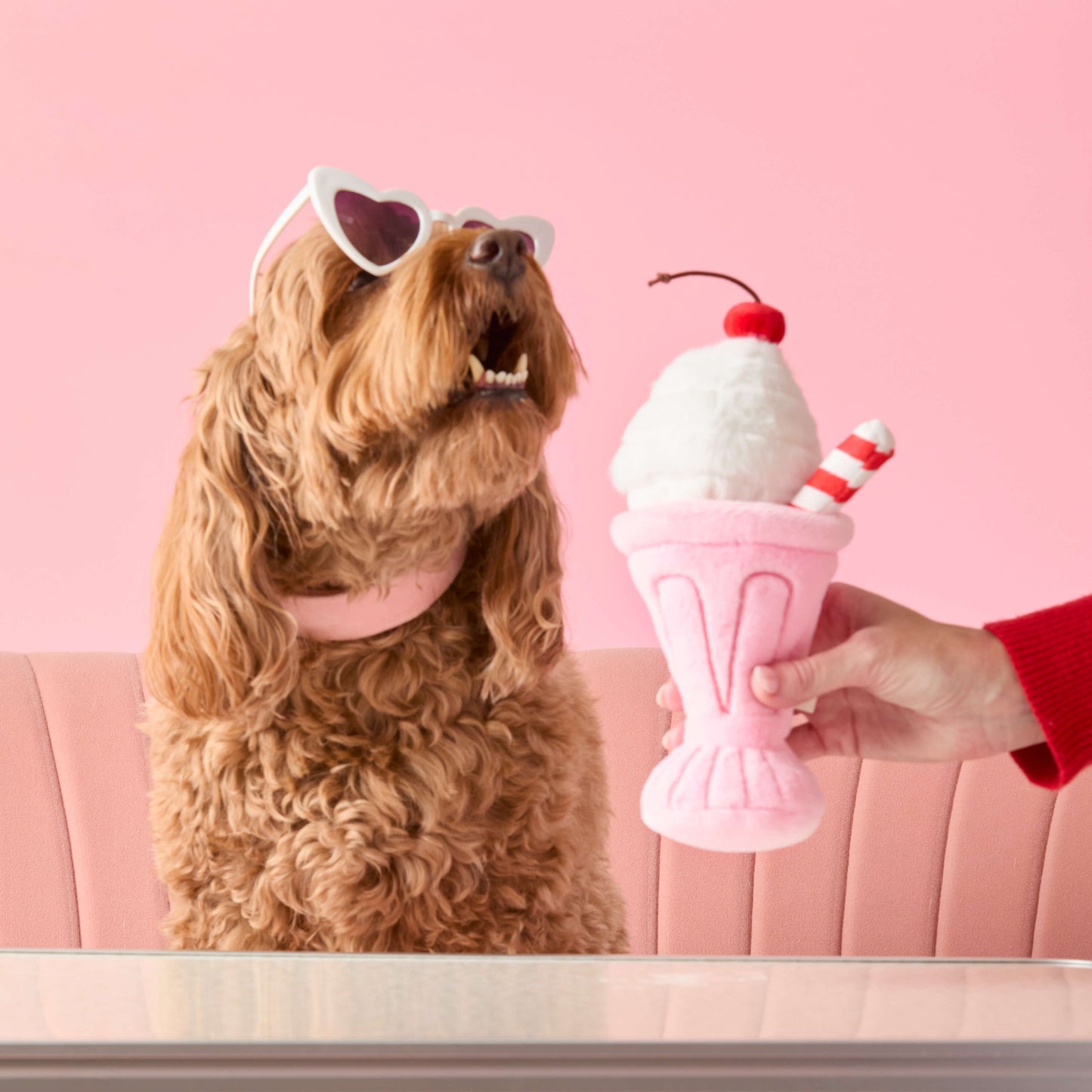 Strawberry Milkshake Interactive Snuffle Dog Toy