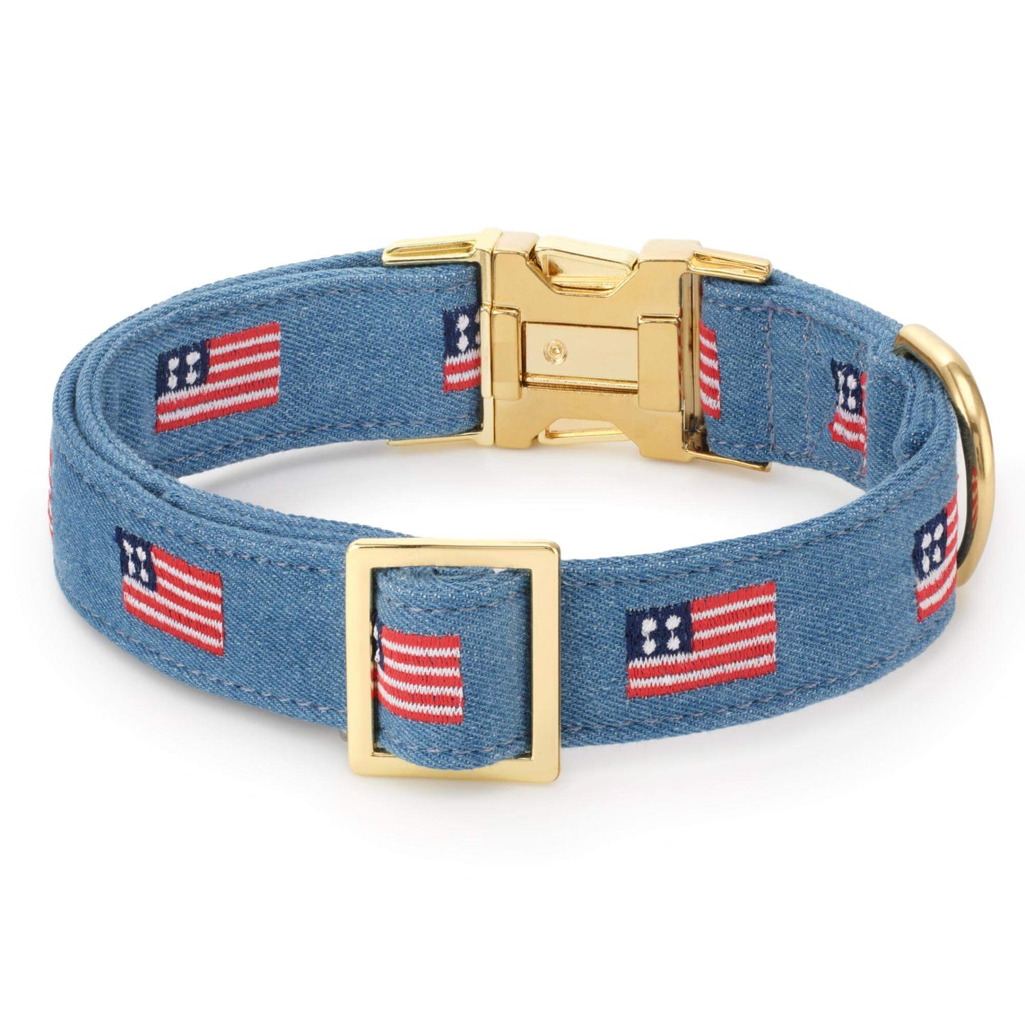 American Flag Embroidered Dog Collar from The Foggy Dog