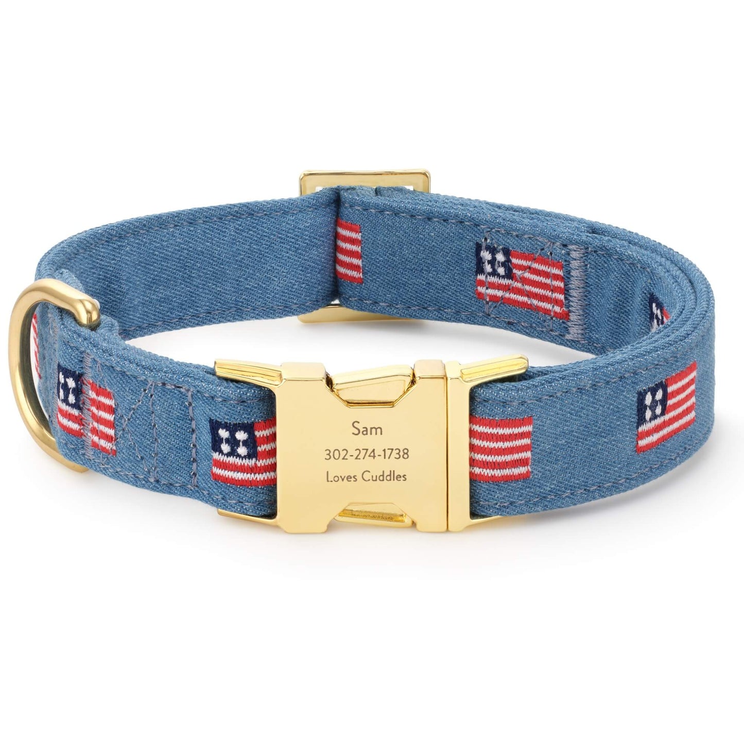 American Flag Embroidered Dog Collar from The Foggy Dog