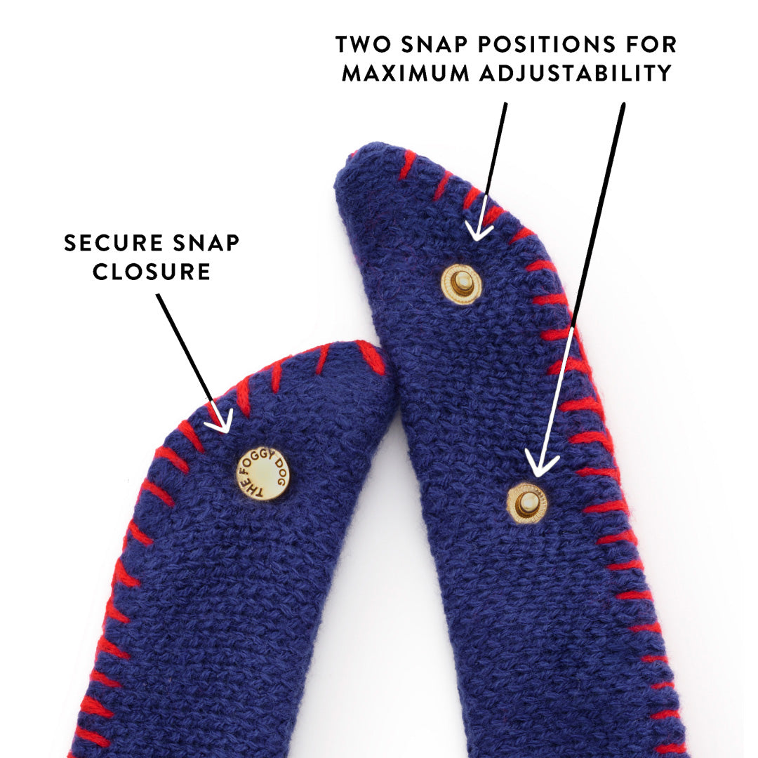 Navy Blue USA Knit Dog Bandana from The Foggy Dog