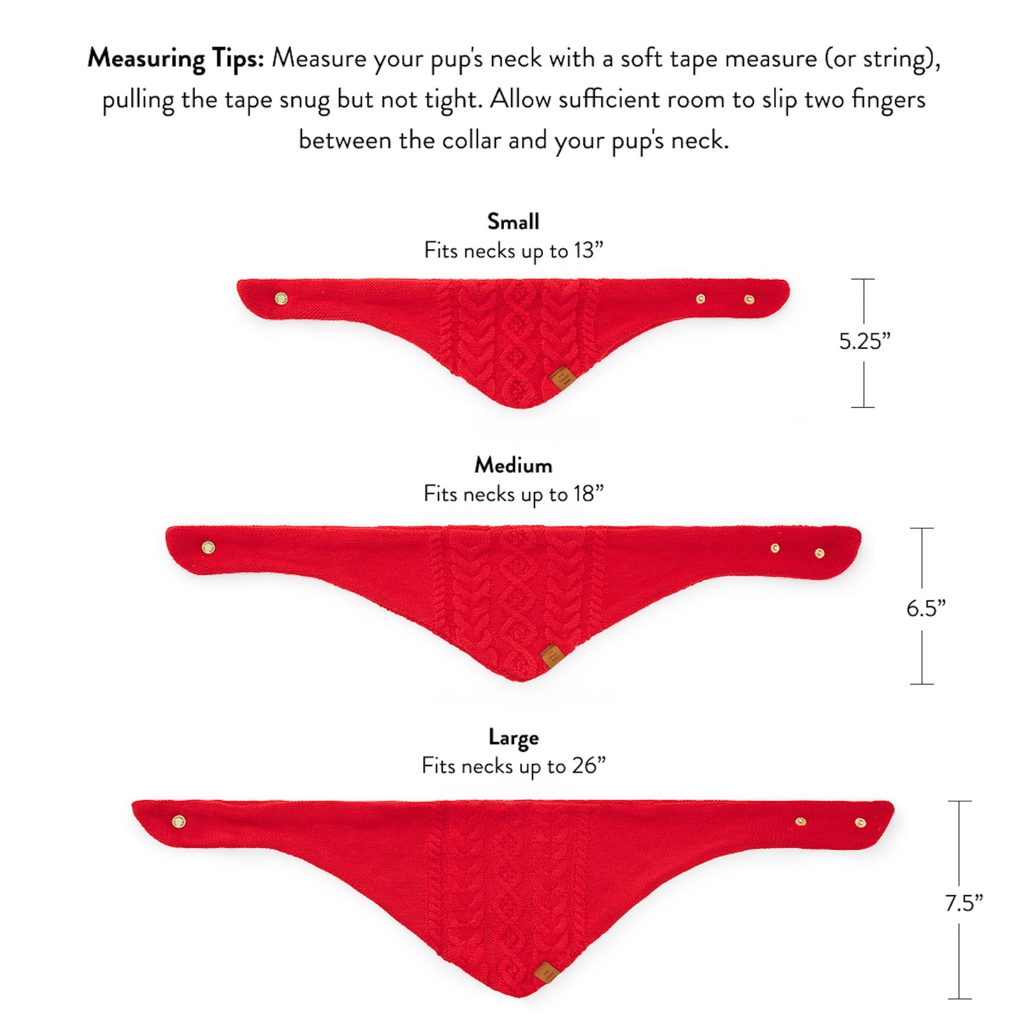 Knit Bandana Size Guide