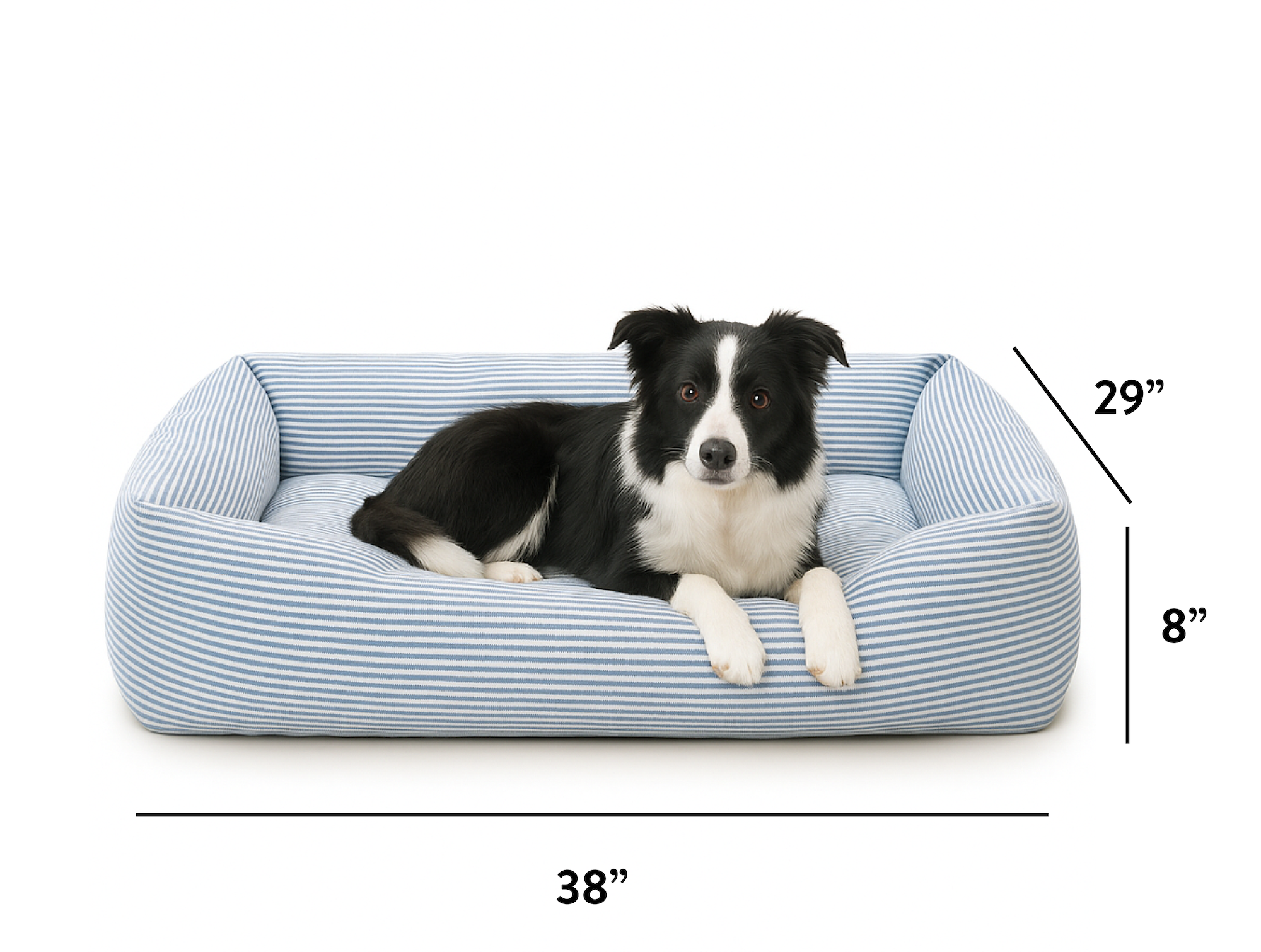 Bolster Dog Bed Size Guide for L at The Foggy Dog