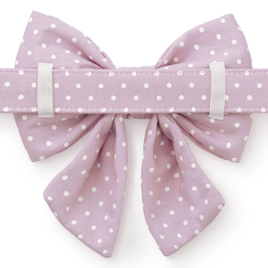 Lavender Dots Lady Dog Bow from The Foggy Dog