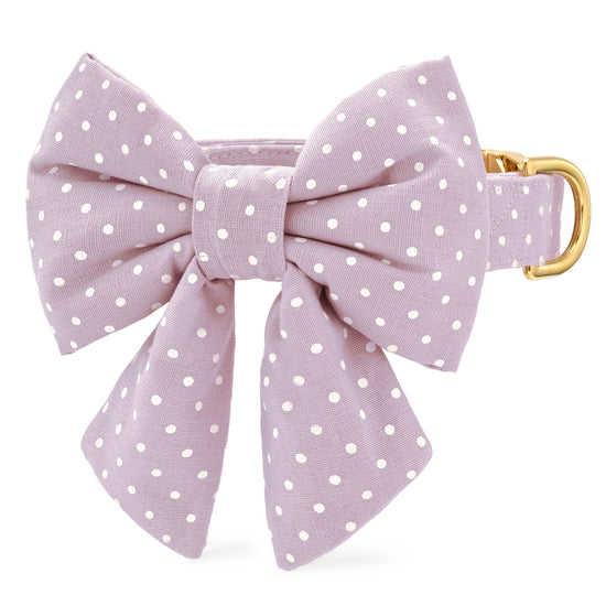 Lavender Dots Lady Bow Collar