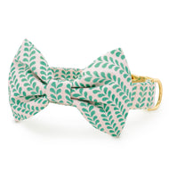 Leafy Stripe Bow Tie Collar