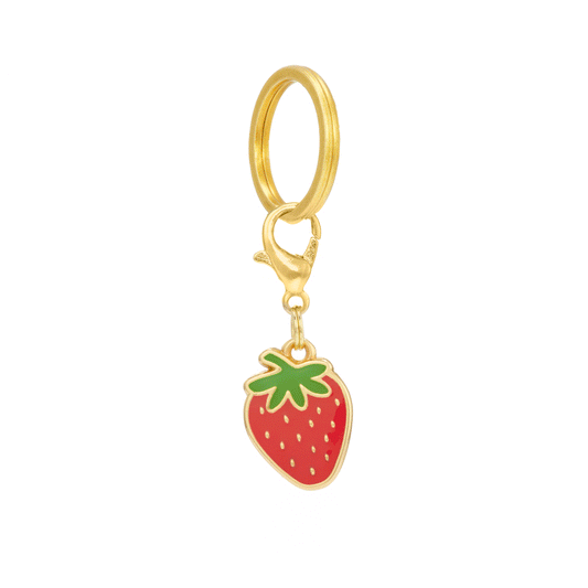 Double-sided Strawberry Collar Charm from The Foggy Dog