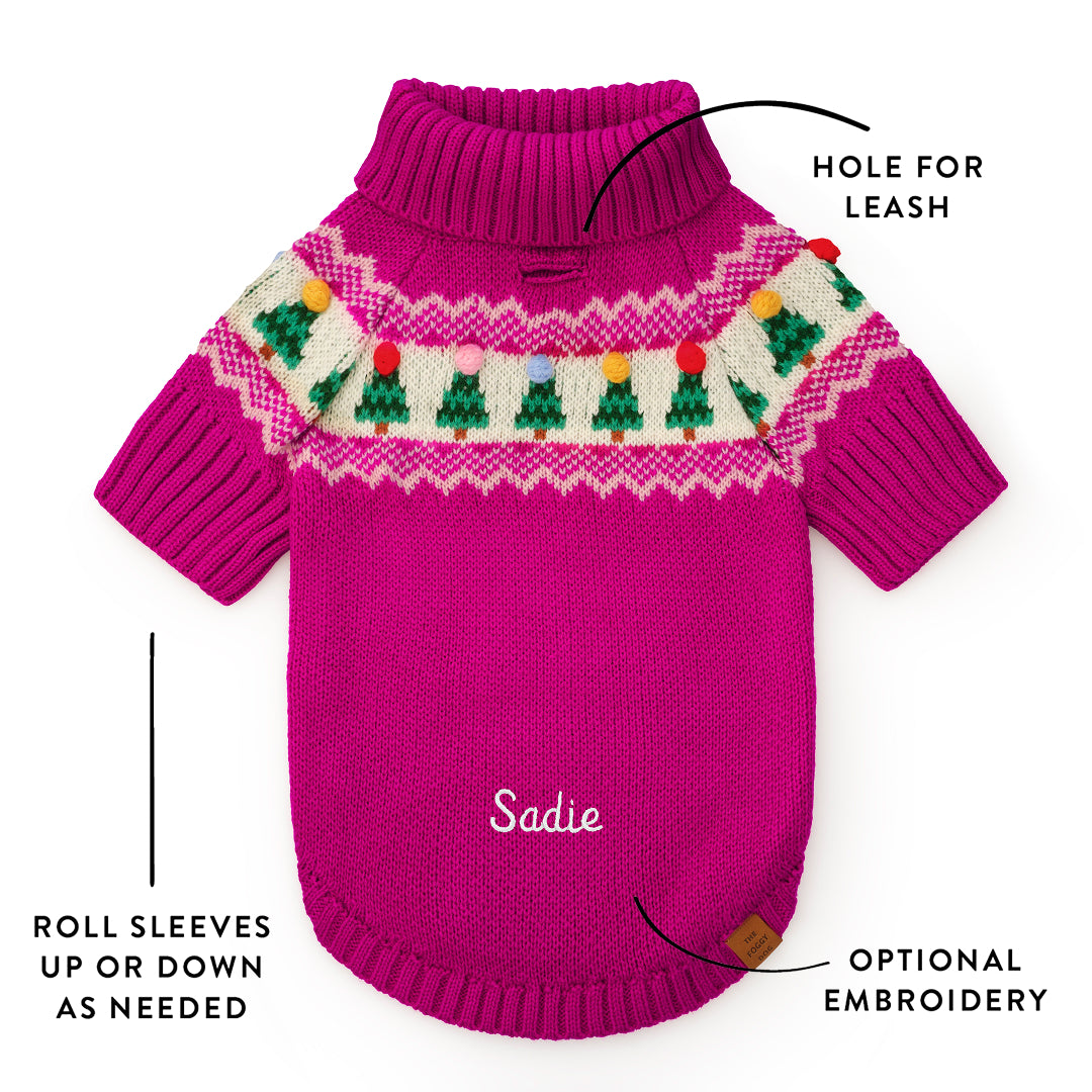 Merry and Bright Fair Isle Dog Sweater from The Foggy Dog
