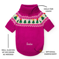Merry and Bright Fair Isle Dog Sweater from The Foggy Dog