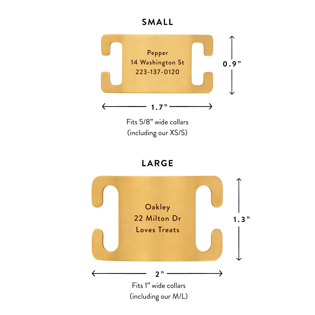 Active Slide-On Pet ID Tag Size Guide The Foggy Dog