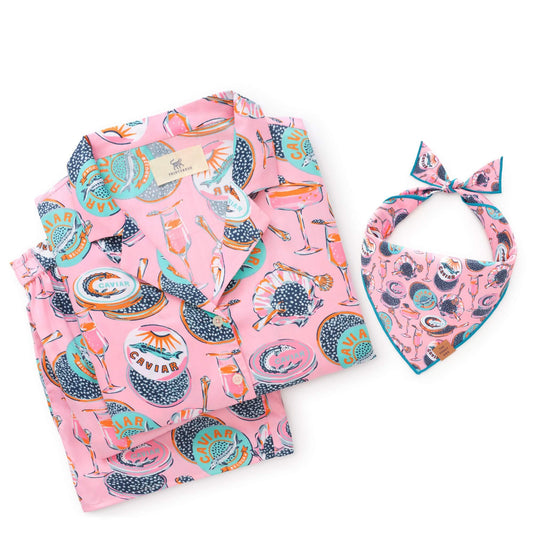 Printfresh x TFD Champagne & Caviar Mom + Dog Matching Gift Set (Long PJs) from The Foggy Dog
