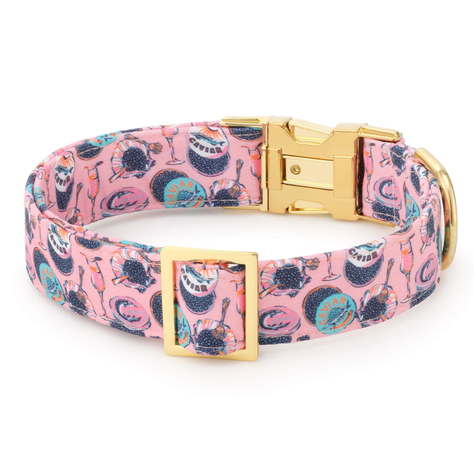 Printfresh x TFD Champagne & Caviar Dog Collar from The Foggy Dog
