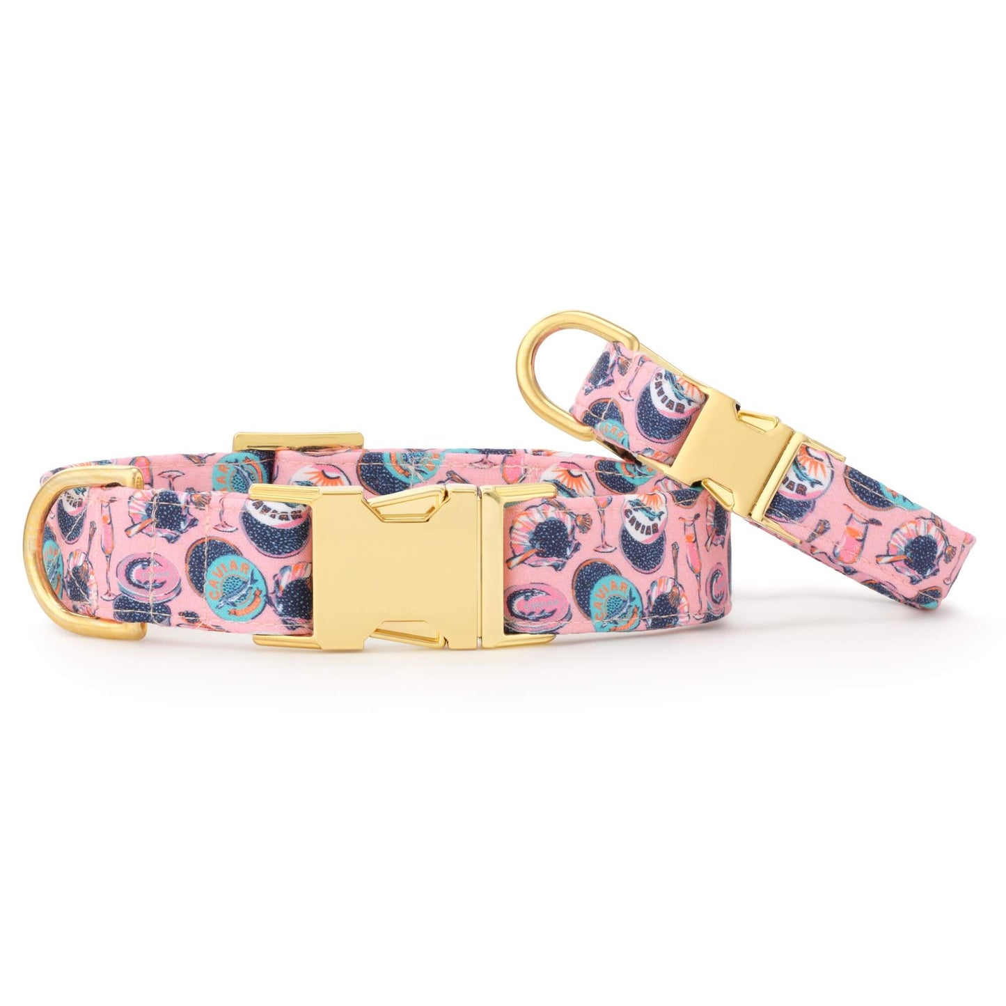 Printfresh x TFD Champagne & Caviar Dog Collar from The Foggy Dog