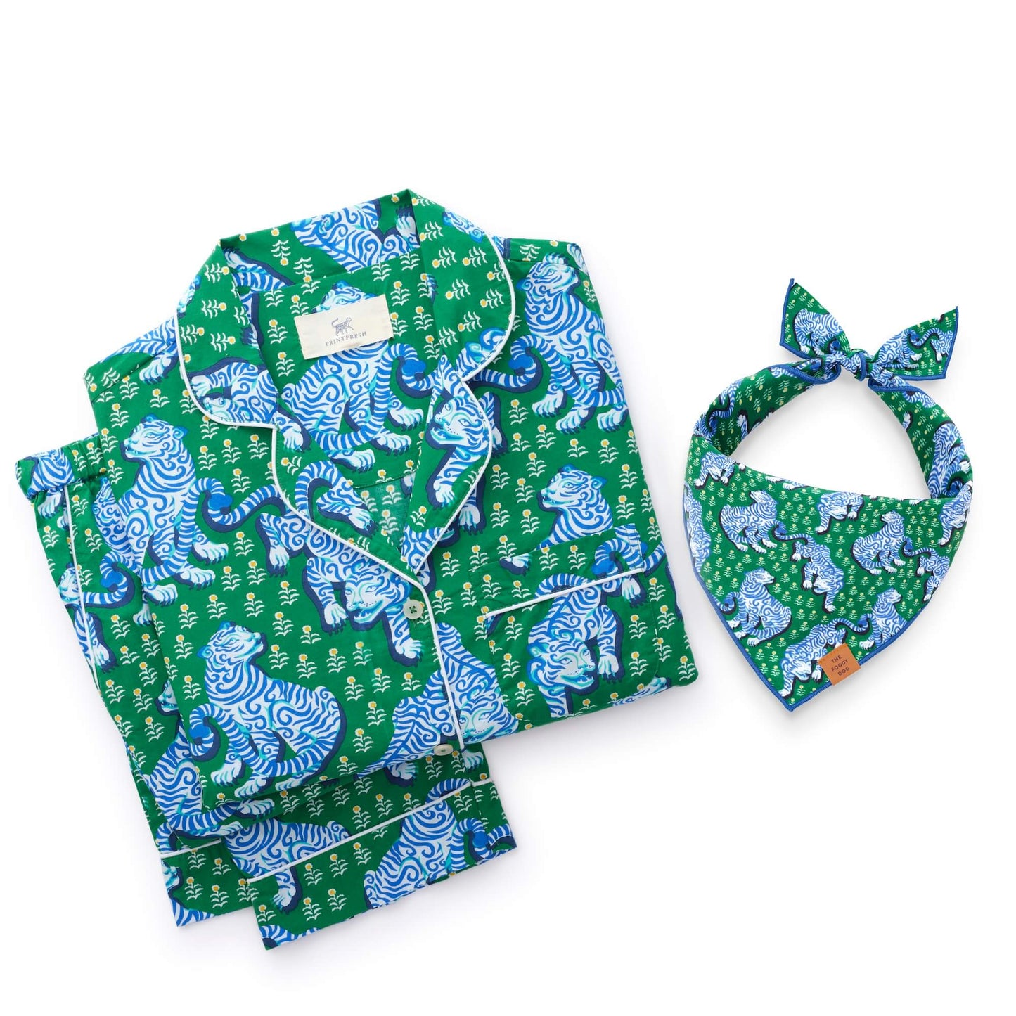 Printfresh x TFD Tiger Queen Mom + Dog Matching Gift Set (Long PJs) from The Foggy Dog
