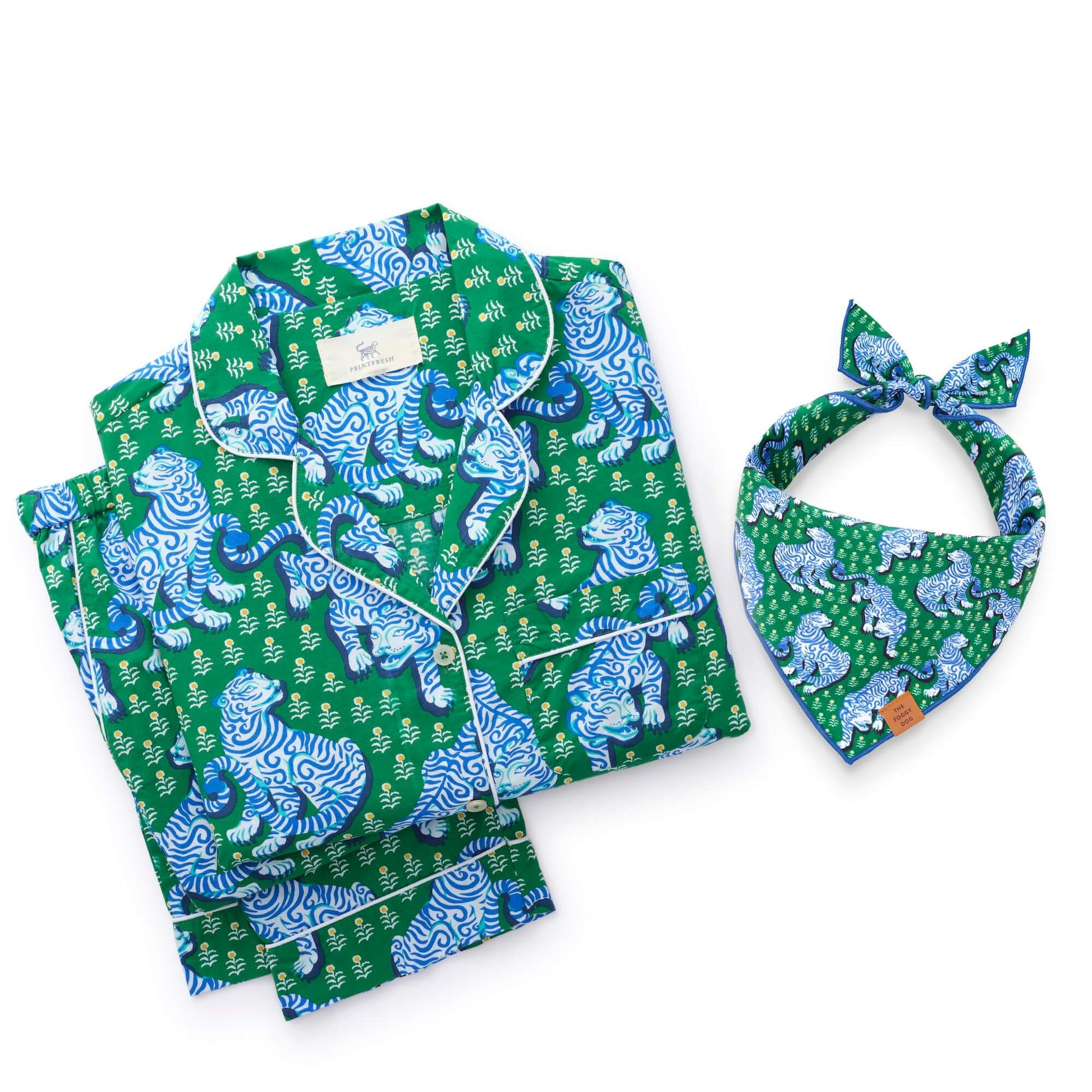 Printfresh x TFD Tiger Queen Mom + Dog Matching Gift Set (Long PJs) from The Foggy Dog