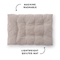 Mushroom Brown Gingham Dog Travel Mat from The Foggy Dog
