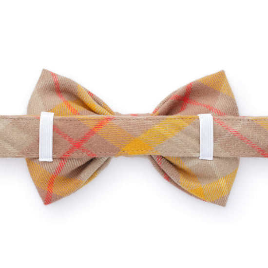 Mustard Plaid Flannel Dog Bow Tie
