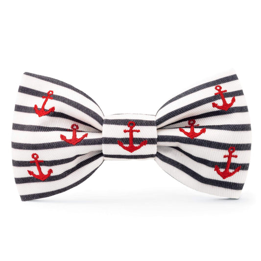 Anchor Embroidered Dog Bow Tie from The Foggy Dog
