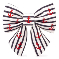 Anchor Embroidered Lady Dog Bow from The Foggy Dog