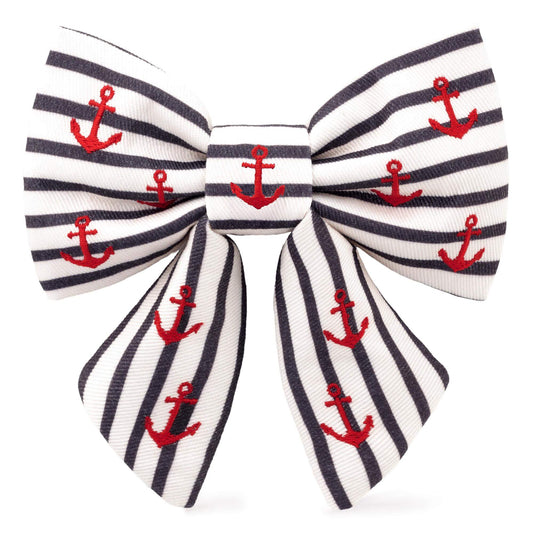 Anchor Embroidered Lady Dog Bow from The Foggy Dog