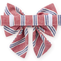 Nantucket Stripe Lady Bow Collar from The Foggy Dog