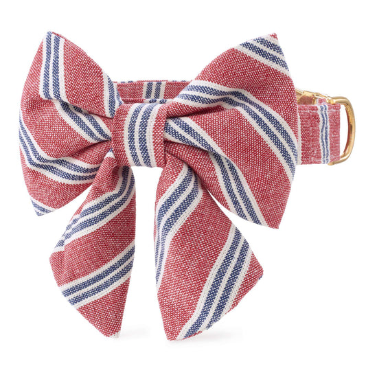 Nantucket Stripe Lady Bow Collar from The Foggy Dog