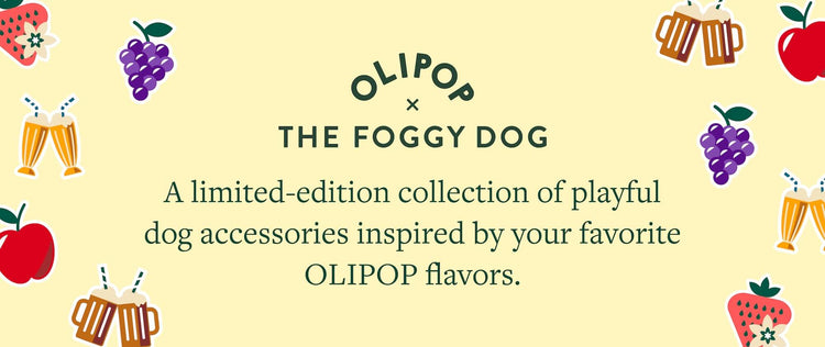 Olipop x The Foggy Dog. A limited-edition collection of playful dog accessories inspired by your favorite OLIPOP flavors.