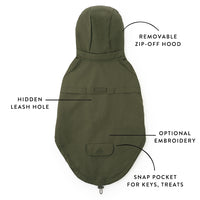 Olive Dog Raincoat from The Foggy Dog