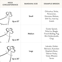 Bandana Size Guide at The Foggy Dog