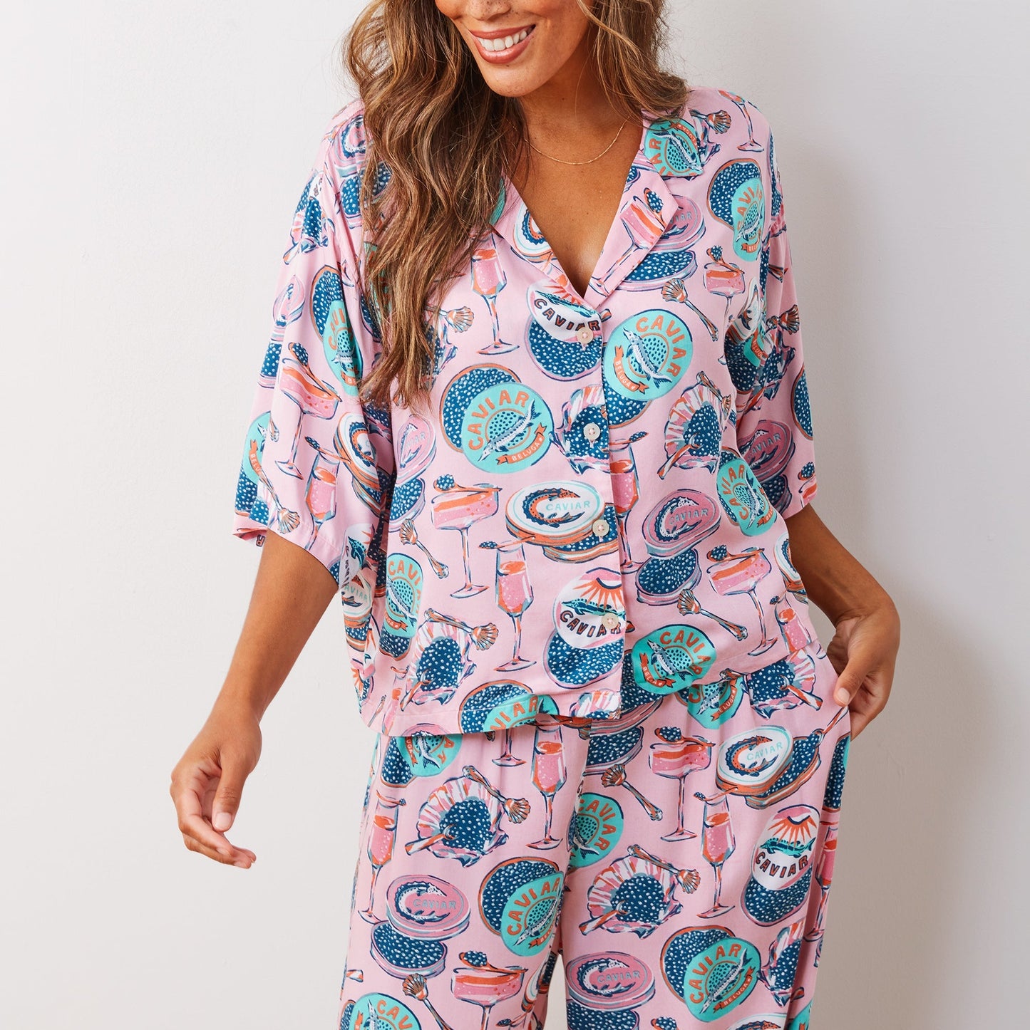Printfresh Champagne & Caviar Long PJs