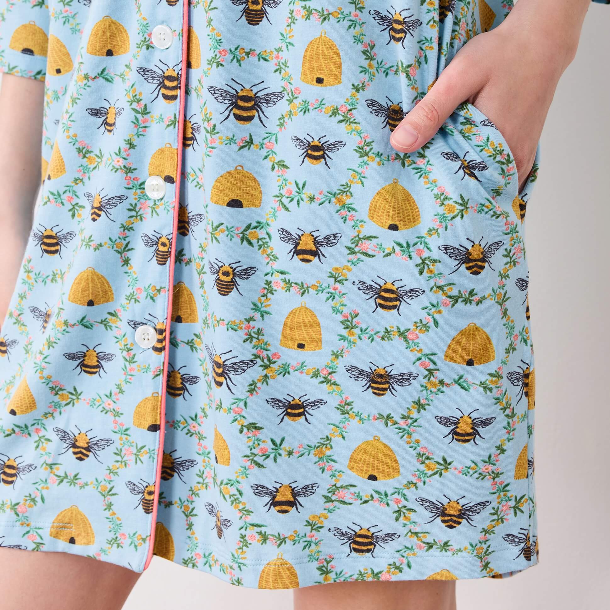 Printfresh Sweet Bee Knit Sleep Shirt view 3