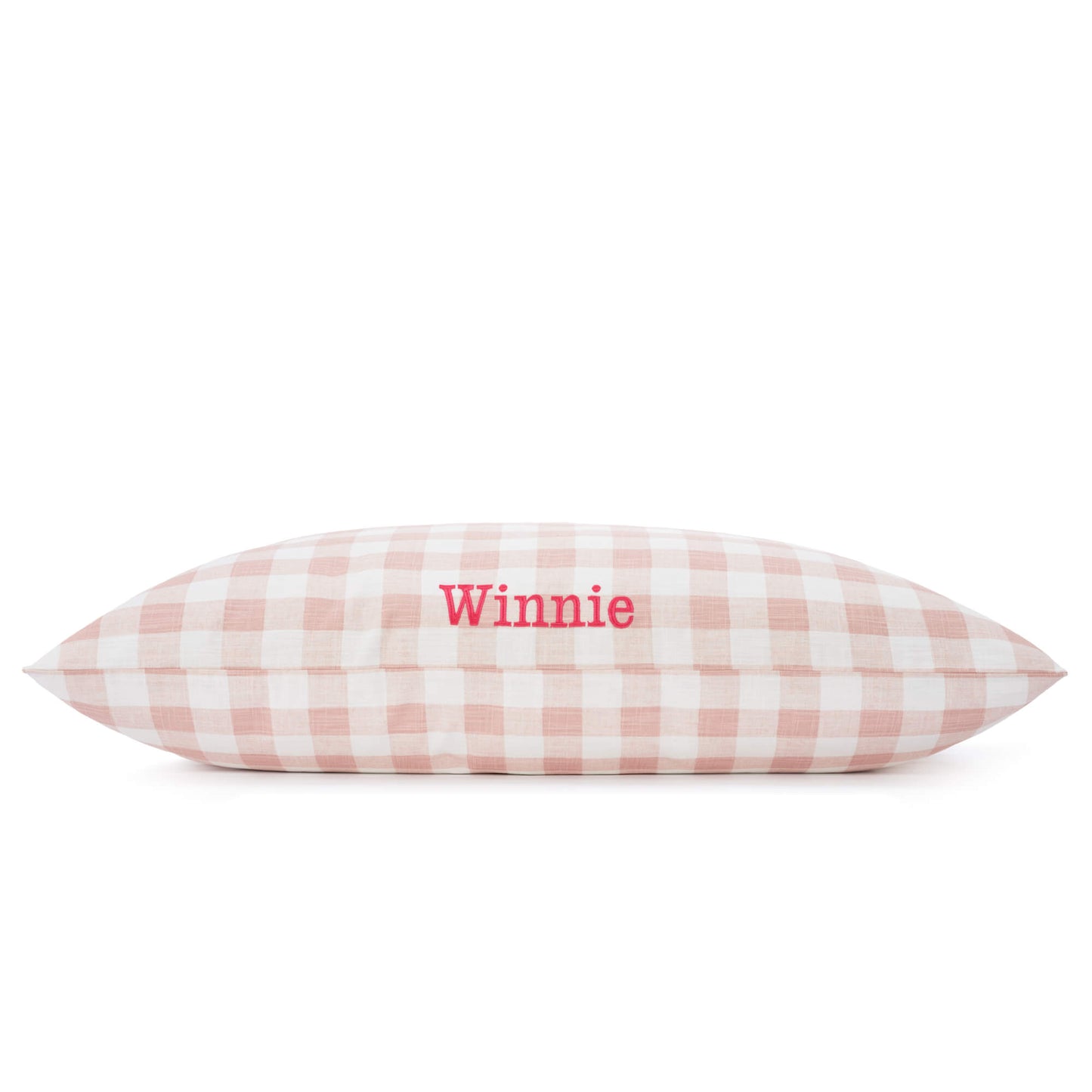 Blush Pink Gingham Check Dog Bed from The Foggy Dog 