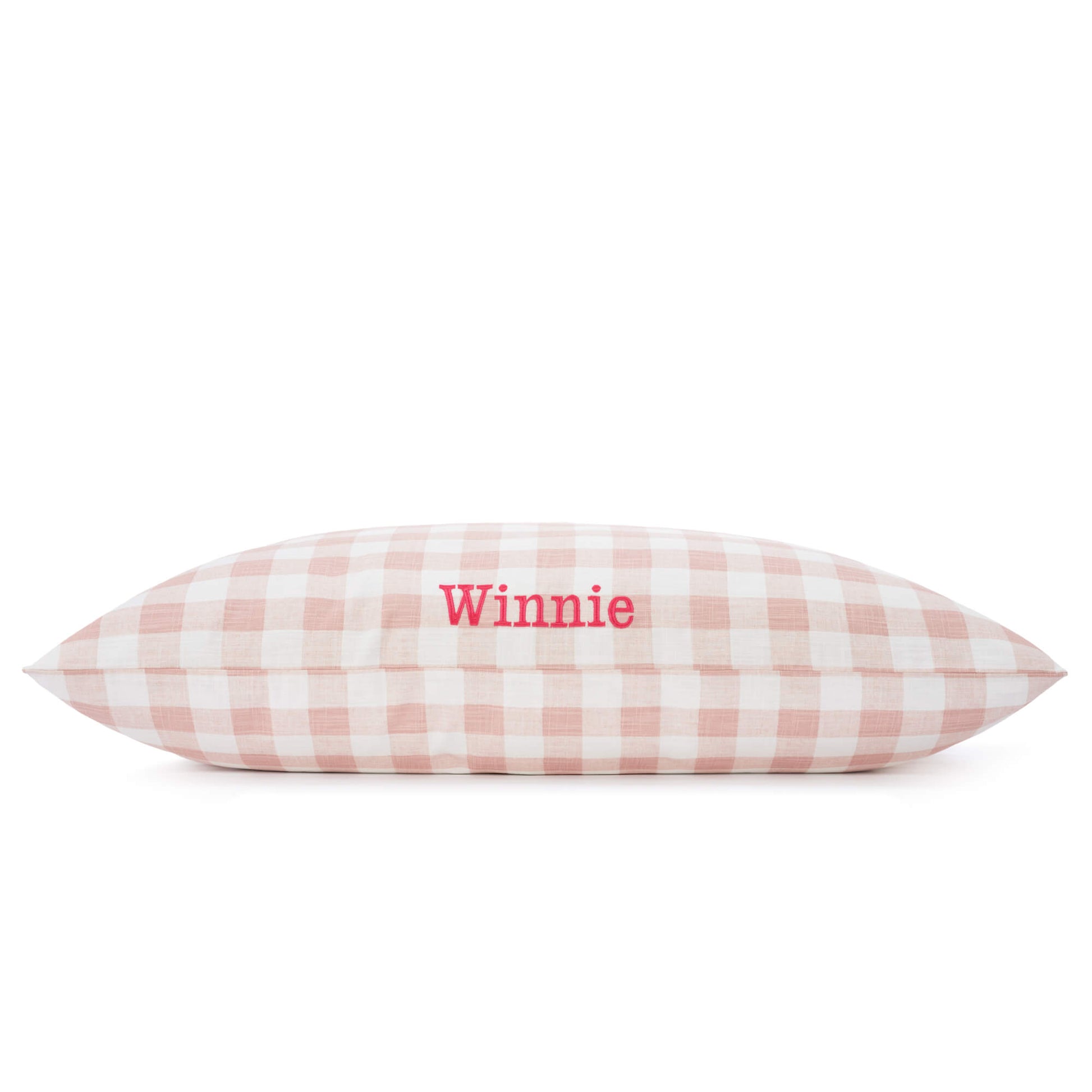 Blush Pink Gingham Check Dog Bed from The Foggy Dog 