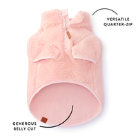 Pink Quarter-Zip Sherpa Dog Jacket from The Foggy Dog