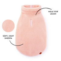 Pink Quarter-Zip Sherpa Dog Jacket from The Foggy Dog