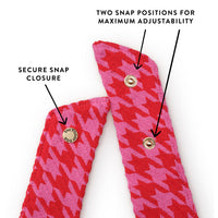 Pink and Red Houndstooth Dog Bandana view 4