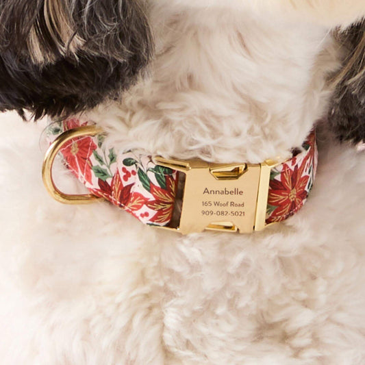 Poinsettia Dog Collar view 2