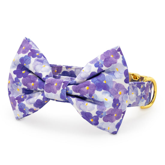 Pressed Pansies Bow Tie Collar from The Foggy Dog