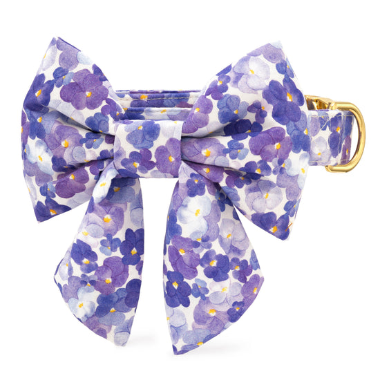 Pressed Pansies Lady Bow Collar from The Foggy Dog